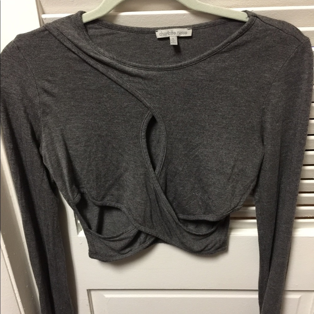 Grey Charlotte Russe crop top